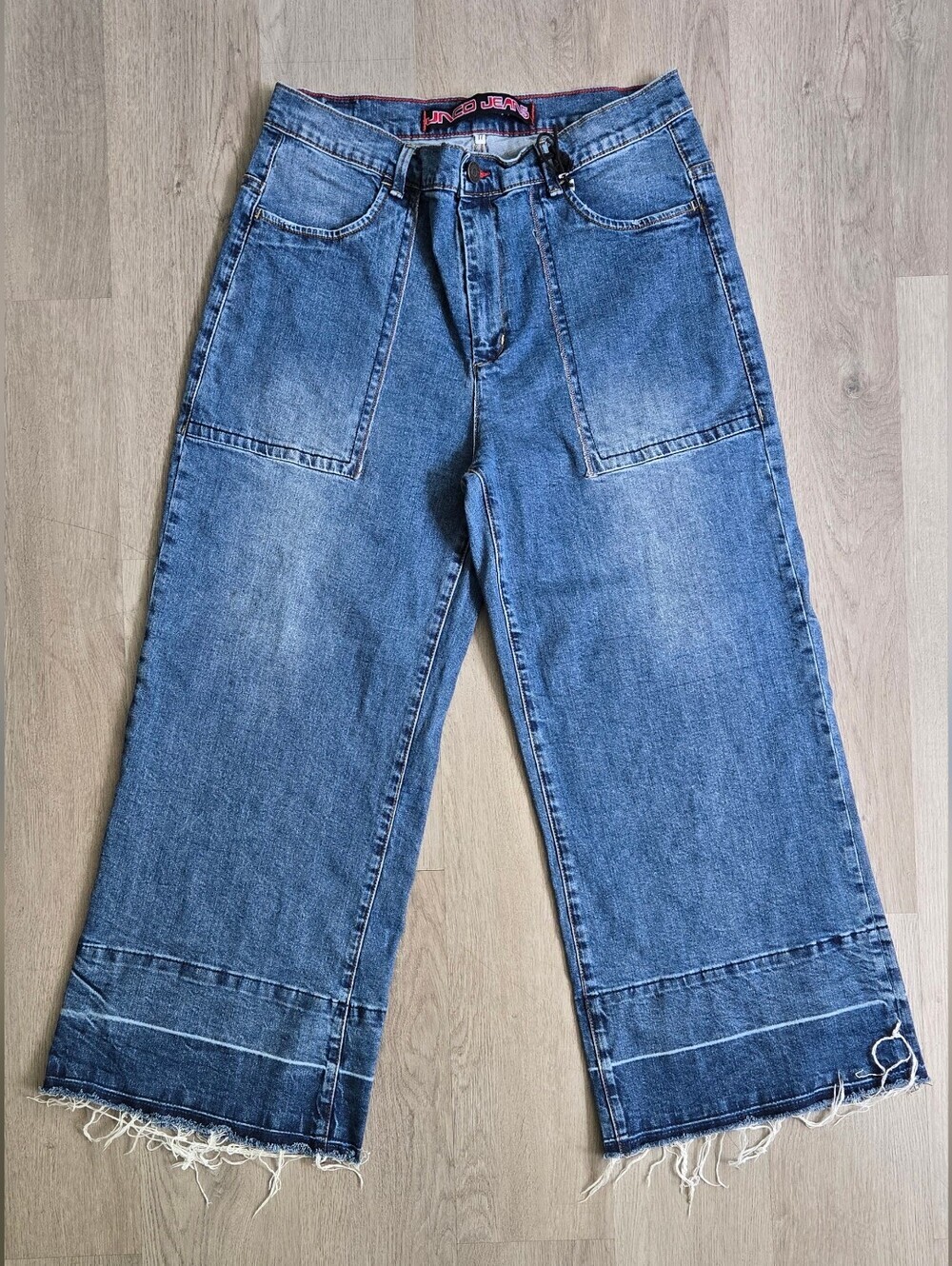 JNCO Wide Leg Cropped Blue Jeans Size 17